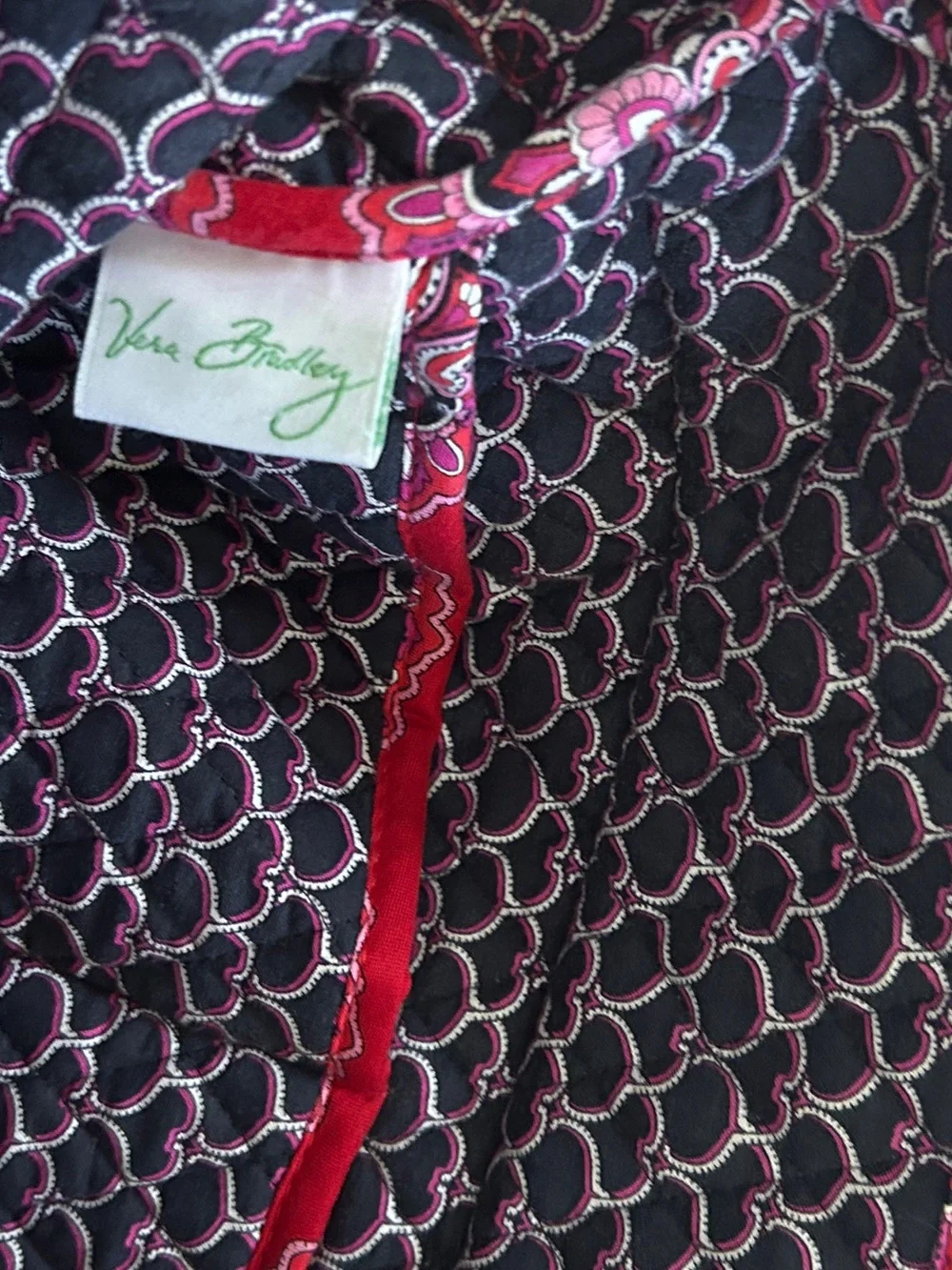 Vera Bradley Scarlet Red Paisley Quilted Crossbody Shoulder Laptop Bag